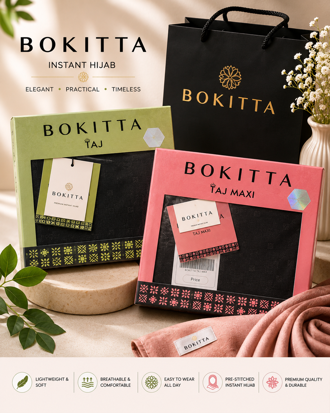 Bokitta Taj Maxi Premium Instant Hijab