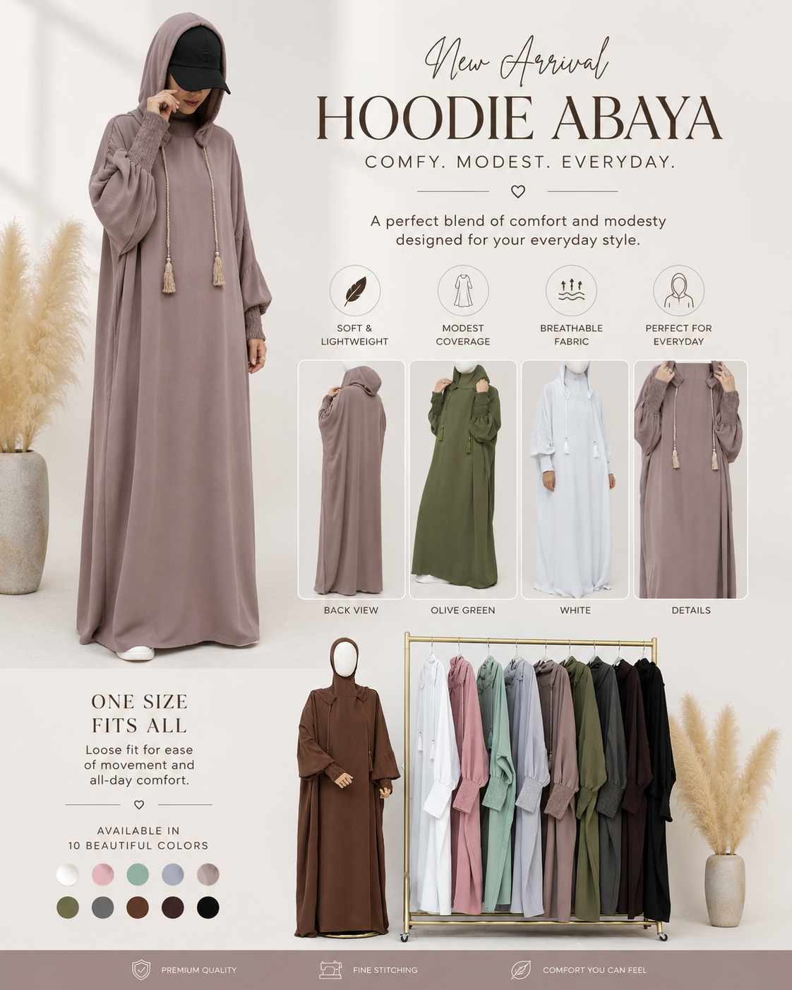 Elegant Muslimah Jilbab Abaya Dress