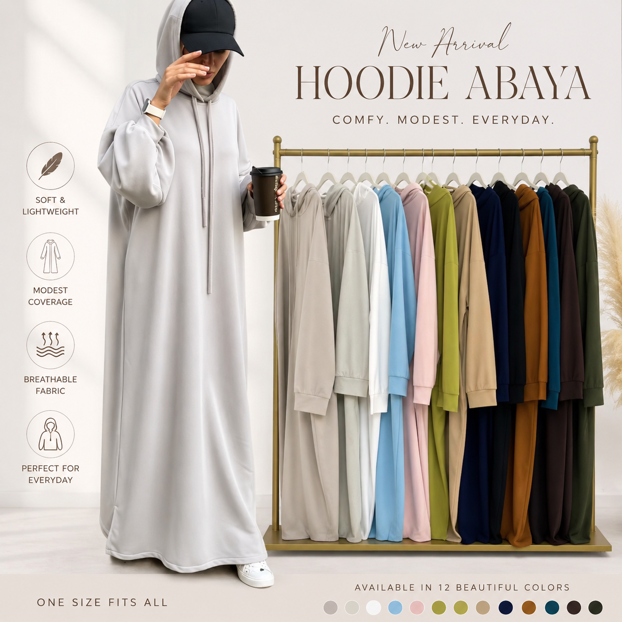 Modest Hooded Maxi Dress – Casual Muslim Abaya
